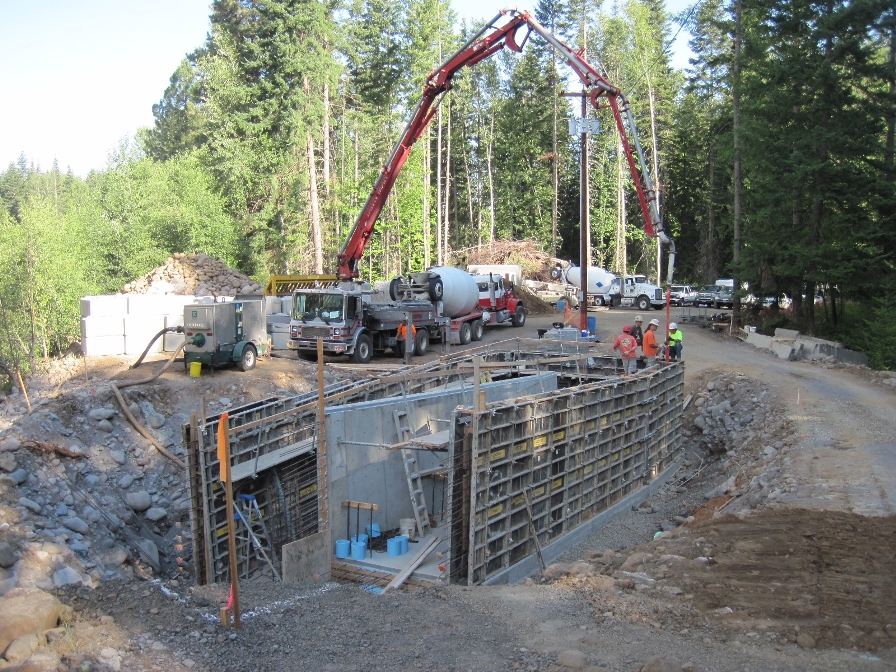 Construction began on the fish ladder in June