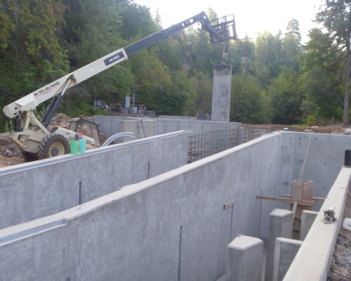Construction of the fish ladder